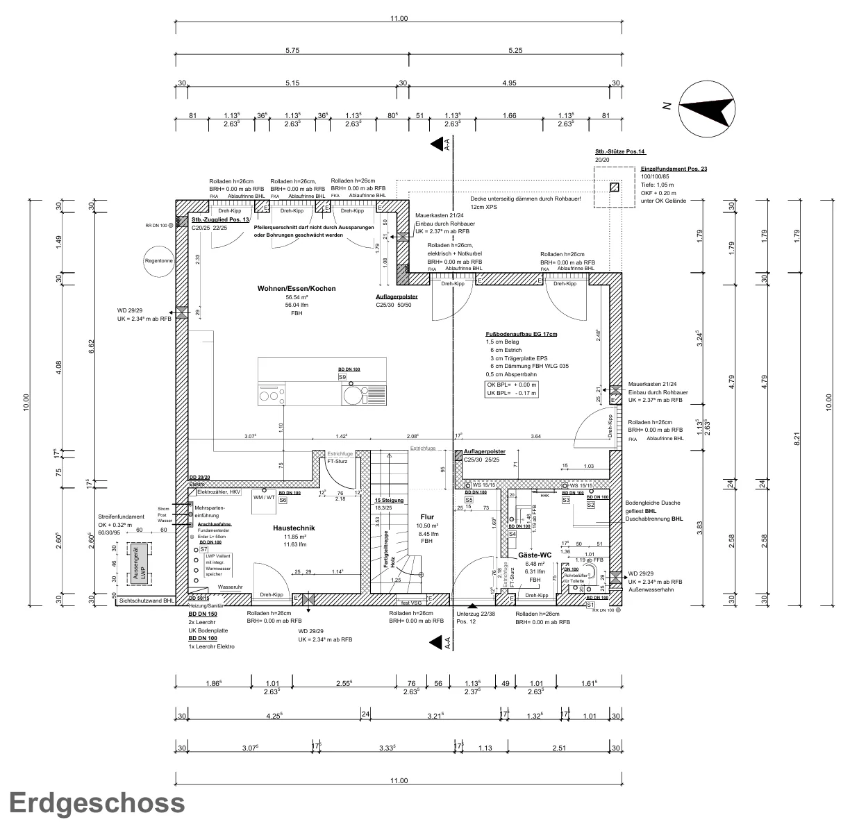 Grundriss Erdgeschoss Stadtvilla